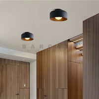 Plafonnier Nordique Moderne en Bois de Noyer avec Texture LED