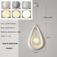 Nordic Wabi Sabi : Lampe suspension LED minimaliste pour salle à manger, salon et chambre