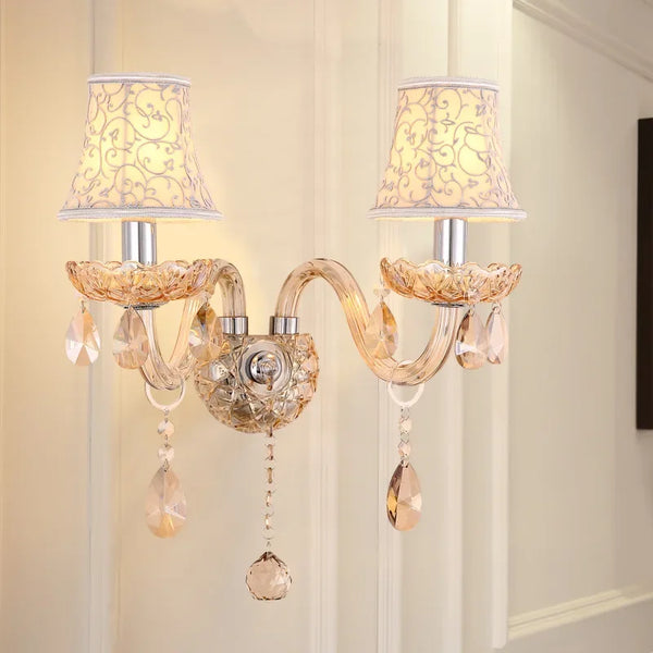 Applique murale Bougie Cristal Cognac - Style européen
