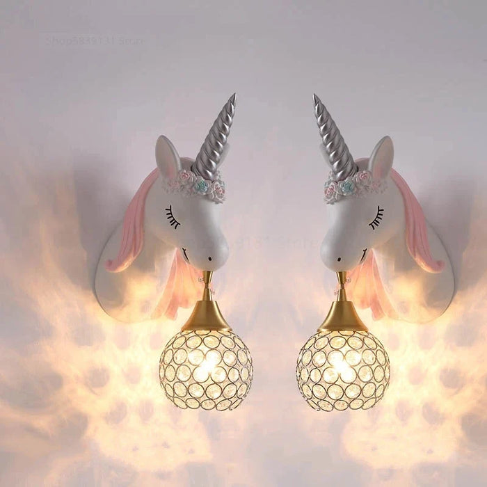 Applique murale Dessin animé Licorne LED - Chambre de Princesse
