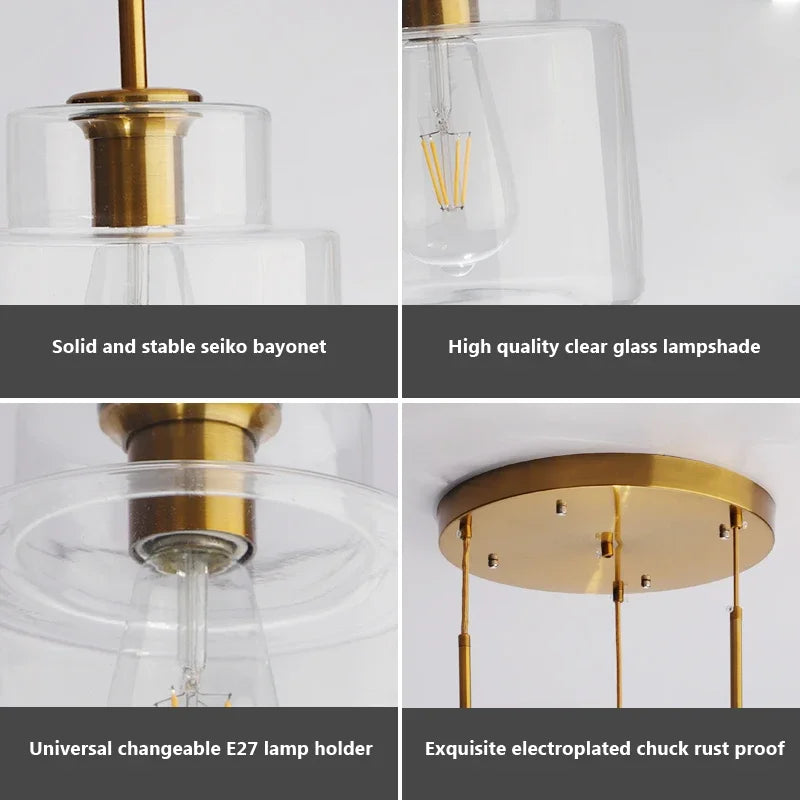 Suspension Design Nordique en Verre LED - Luminaire Décoratif d'Intérieur