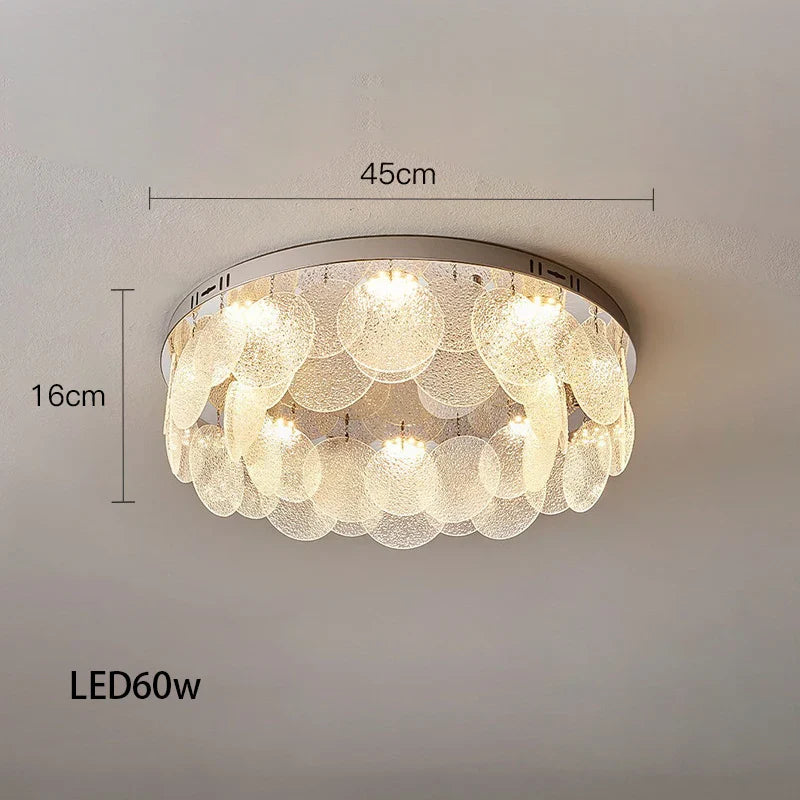 Plafonnier Moderne en Verre Chromé - Lustre Décoration 2024 de Style Élégant