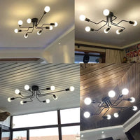 Lustre en fer forgé à tiges élégantes