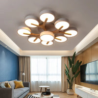 Lustre Nordique Macaron LED en Bois pour une Décoration Intérieure Élégante