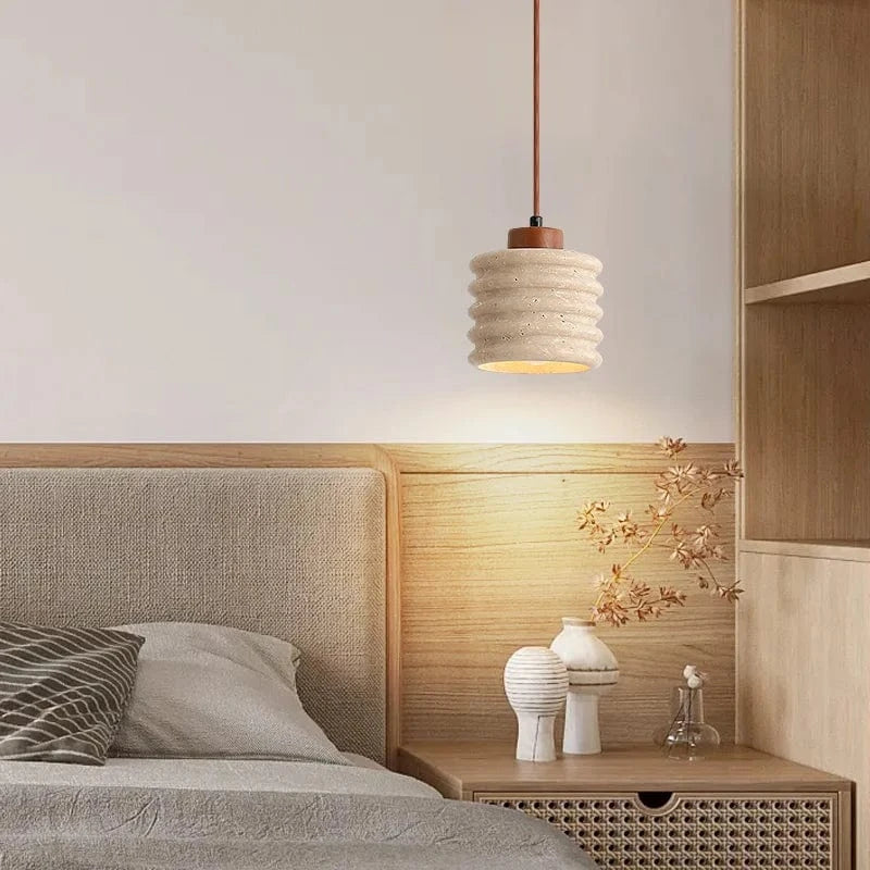 Suspension LED en pierre naturelle vintage