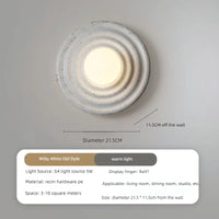 Applique Murale LED Rétro en Résine - Lumin'Art Mural Rond