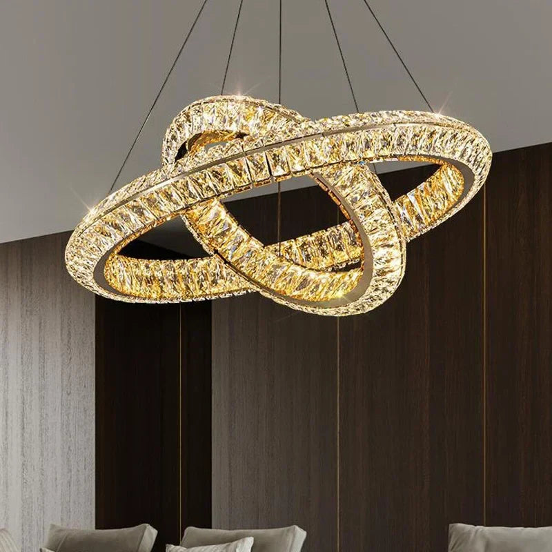 Lustre de luxe en cristal LED pour l'hôtellerie et la restauration