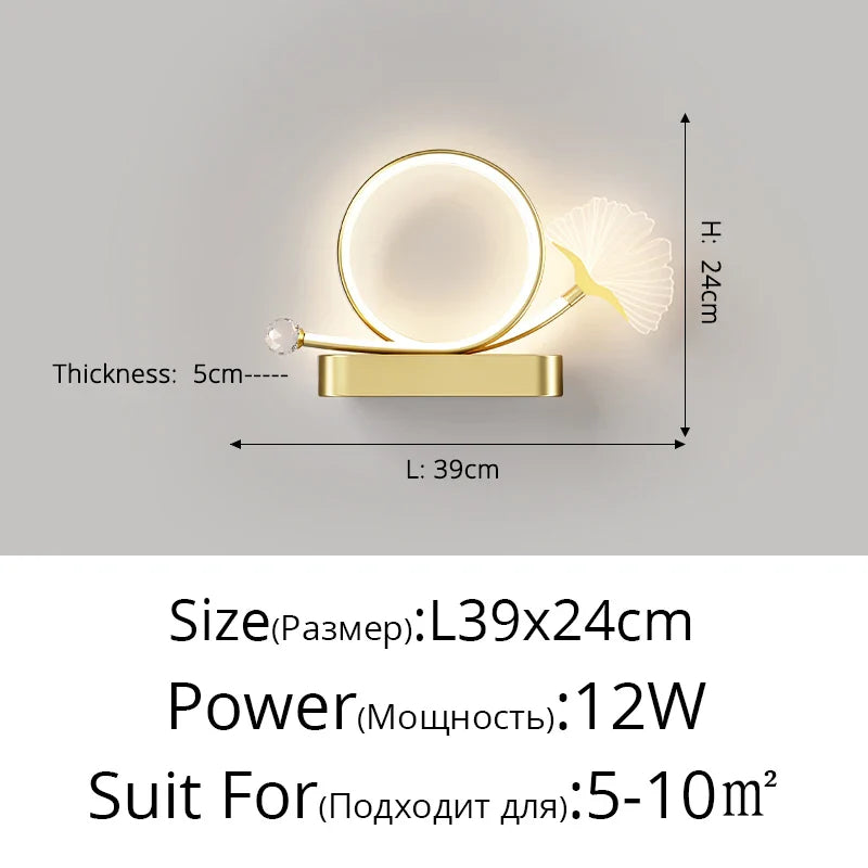 Applique Murale LED Tricolore Ginkgo : Protection des Yeux et Design Élégant
