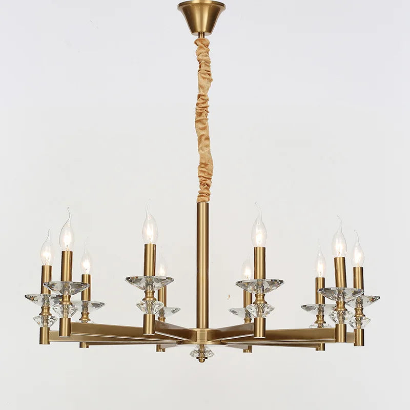 Lustre en cristal de style industriel européen rétro en fer