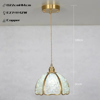 Suspension de luxe en cuivre et cristal naturel à LED