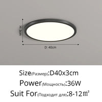 Plafonnier LED Ultra-mince Rectangulaire Minimaliste Scandinave Moderne en Acrylique