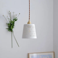Lustre nordique en cuivre et céramique