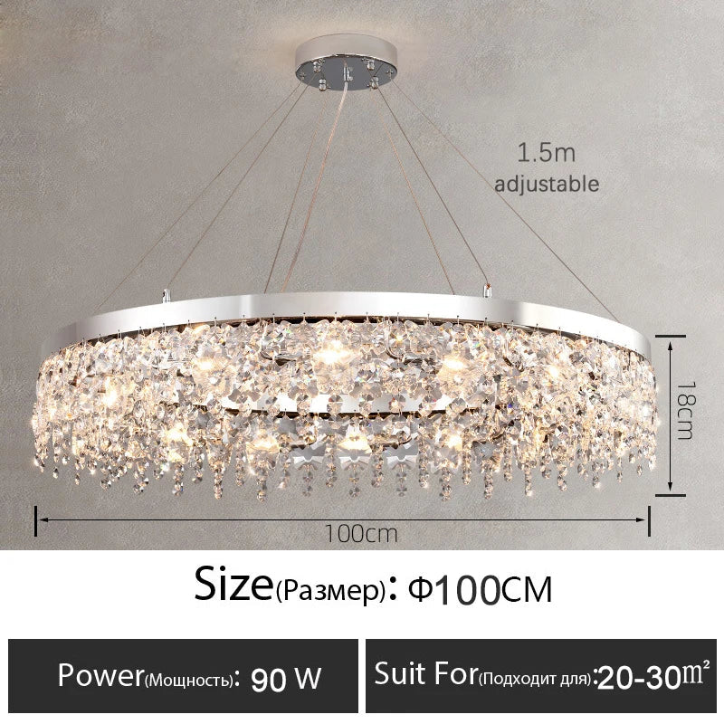 Plafonnier LED Cristal Luxe Moderne