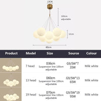 Suspension LED en verre design Nordique Moderne