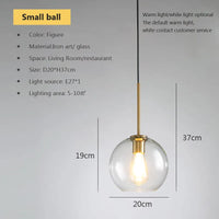 Lustre LED en verre industriel