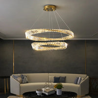 Lustre de luxe en cristal pour salon, décor chambre - éclairage en verre argenté bougie