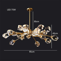 Lustre de Luxe en Laiton Diamant Cristal LED Moderne