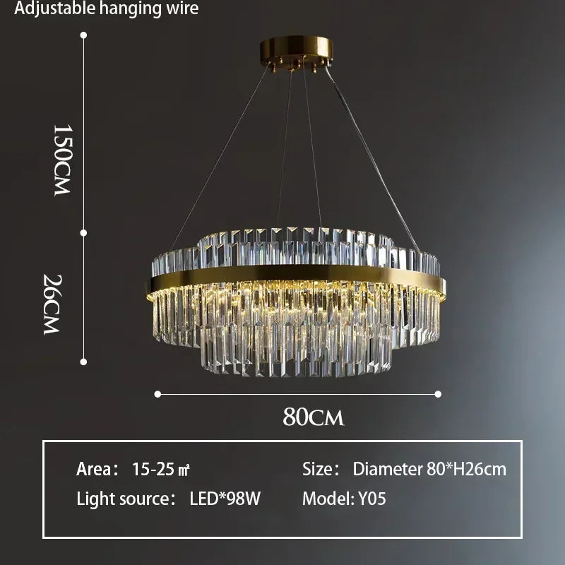 Lustre de luxe en cristal pour une décoration d'intérieur haut de gamme