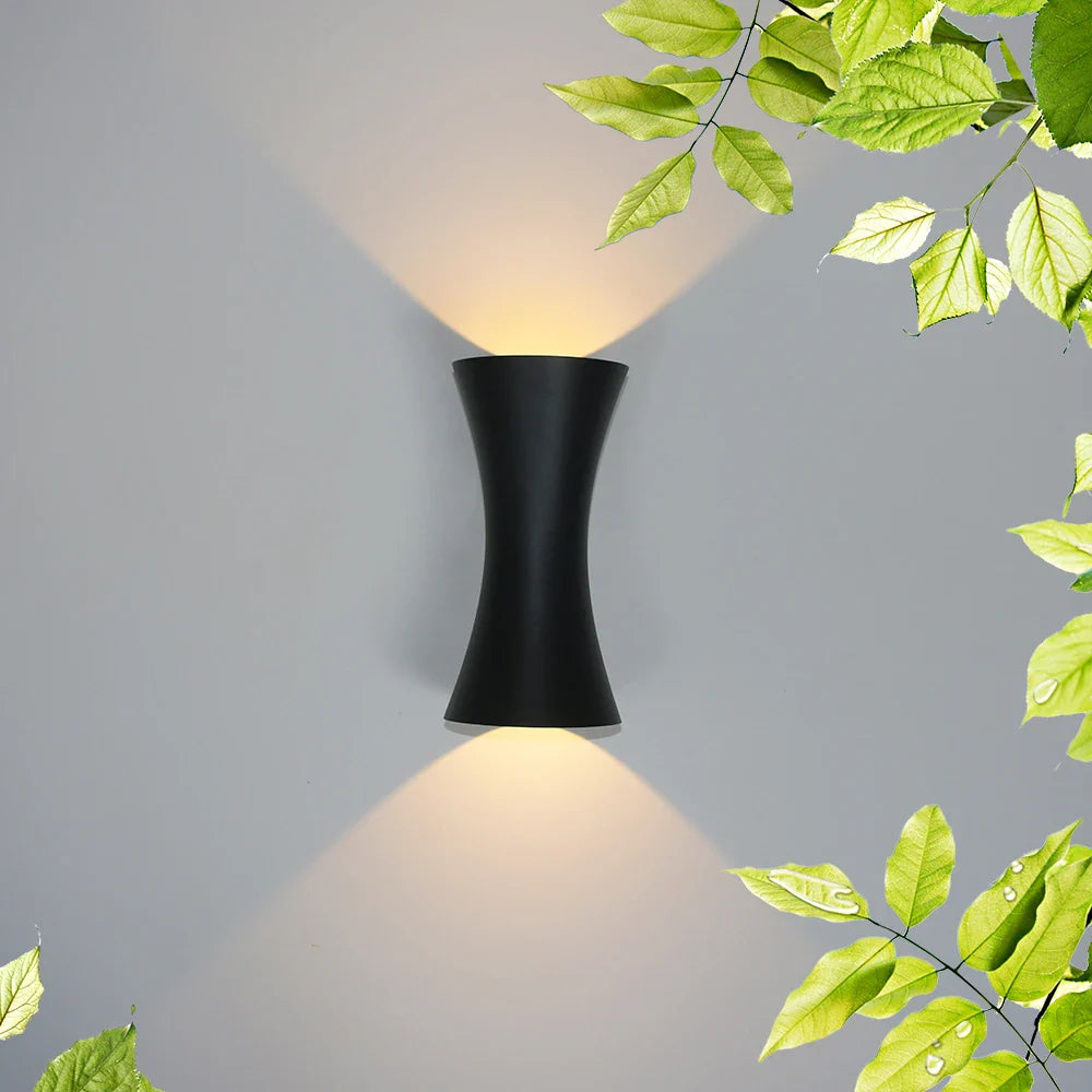 Applique murale étanche extérieure 12W LED COB en aluminium noir IP65 - Marque Lumibright