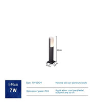 Nouvelle colonne lumineuse LED extérieure étanche IP65 10 W en aluminium pour chemin de jardin
