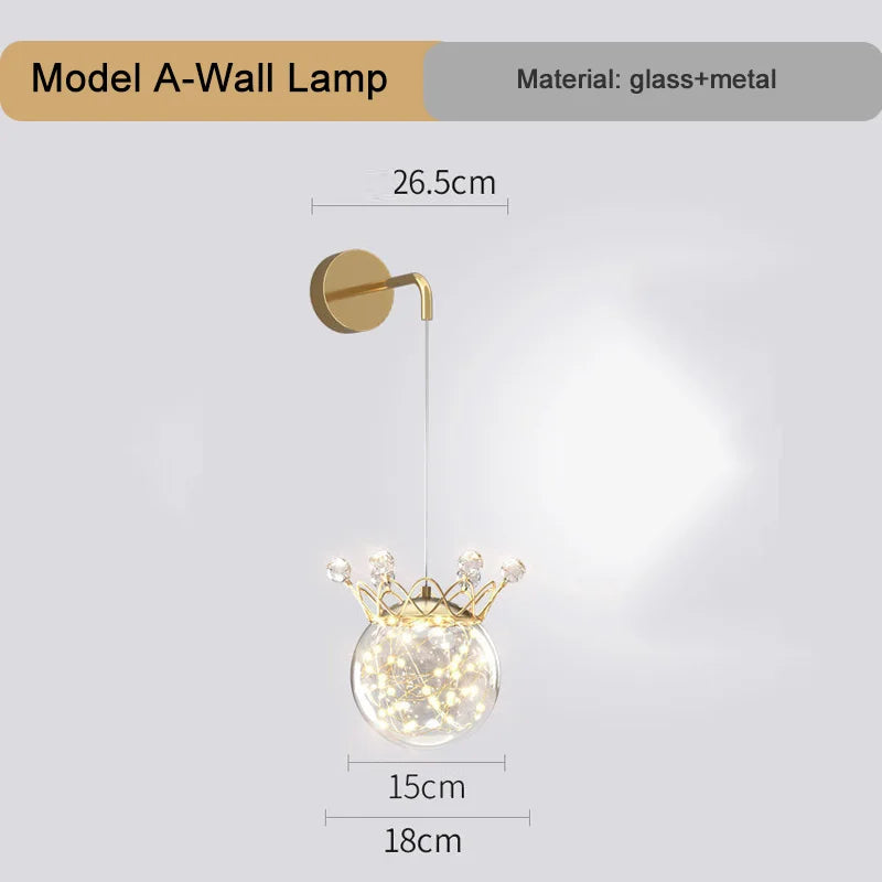Applique murale suspendue Couronne de cristal