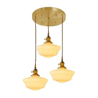 Suspension LED verre blanc.