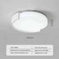 Plafonnier LED nordique rond pour chambre à coucher et salon