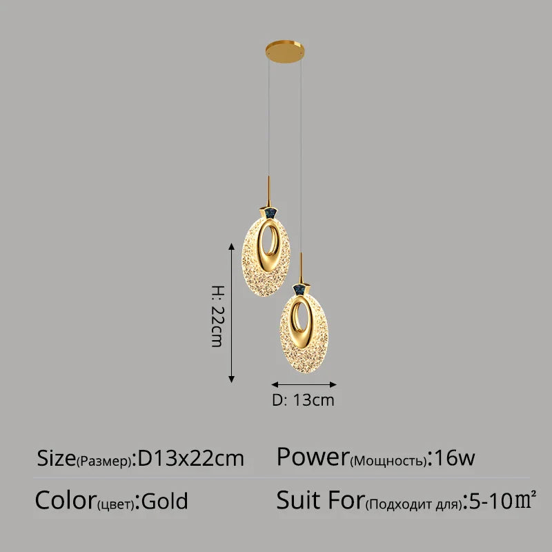 Lustre de luxe moderne à tête unique
