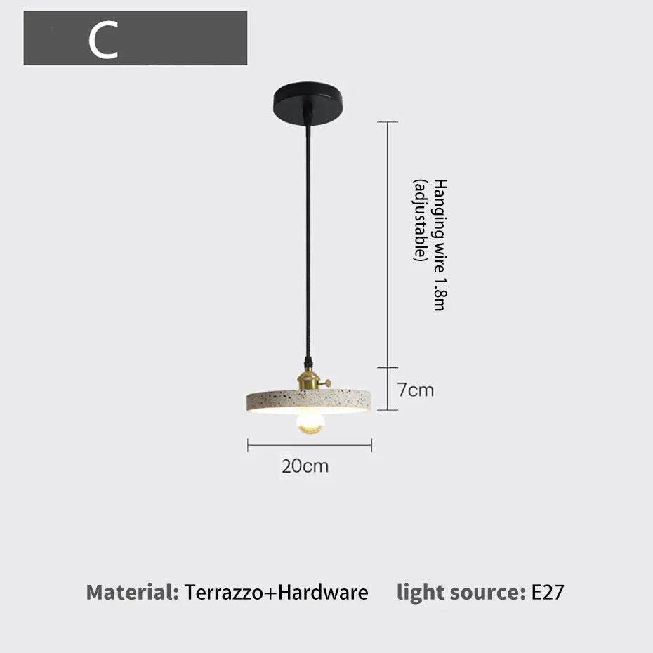 Suspension Luminaire Ciment Blanc Nordique pour Bar Salon et Cuisine