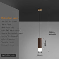 Lustre Chinois en Noyer avec Barre de Suspension