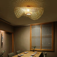 Plafonnier Zen en Bambou Tissé Atymico - Style Sud-Est Asiatique