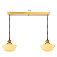 Suspension LED verre blanc.