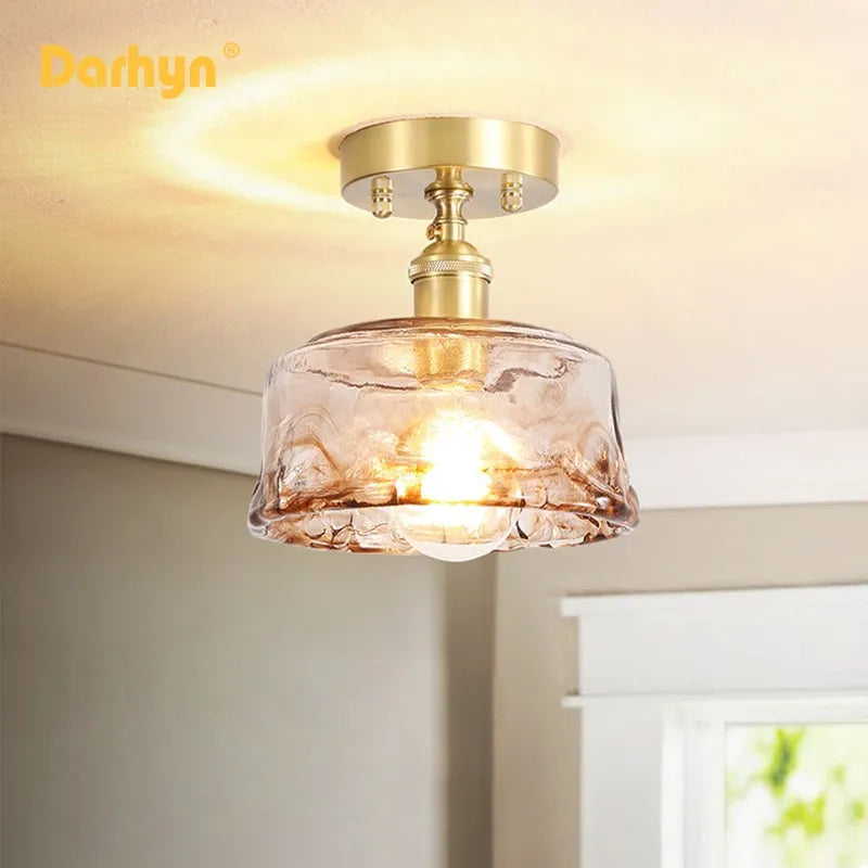 Lustre plafonnier nordique en verre pour Loft et maison industrielle