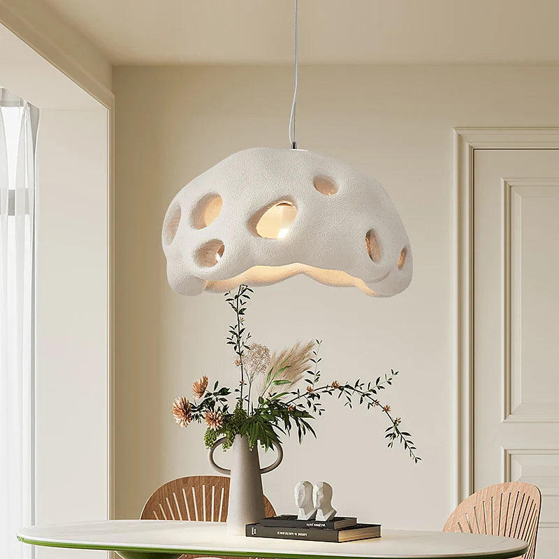 Lustre LED design en suspension nordique Wabi Sabi irrégulier