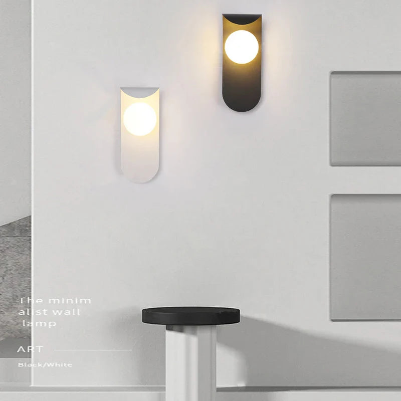Applique murale LED en verre givré pour intérieur