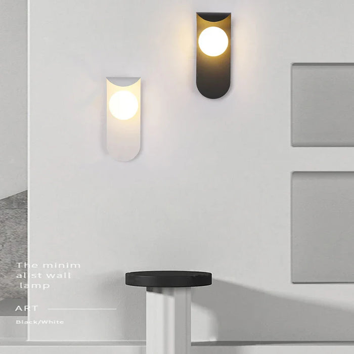 Applique murale LED en verre givré pour intérieur