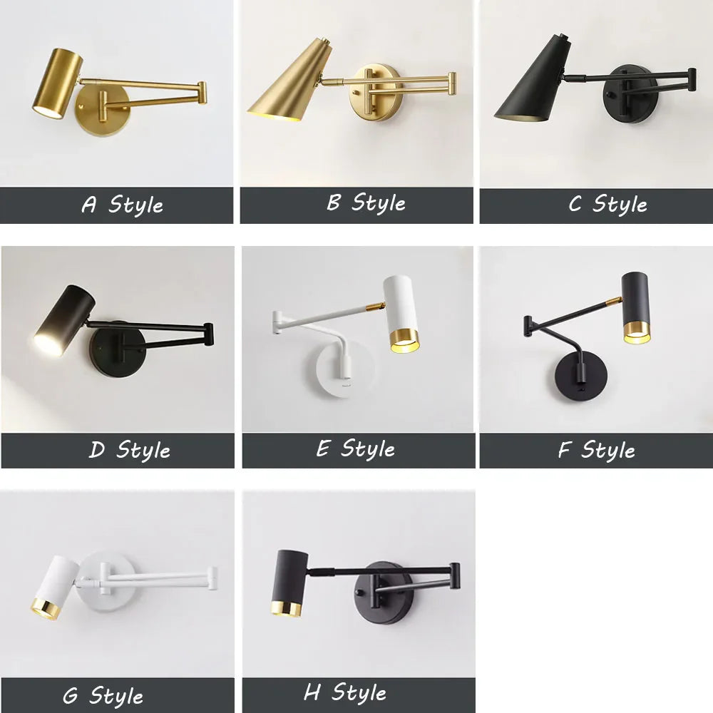 Applique murale LED SwingLight : bras télescopique, interrupteur intégré, design intérieur unique