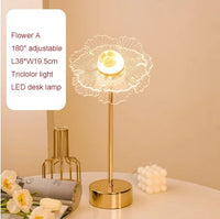 Lampe de table rétro or acrylique papillon LED - Éclairage élégant pour hôtel, villa et salon