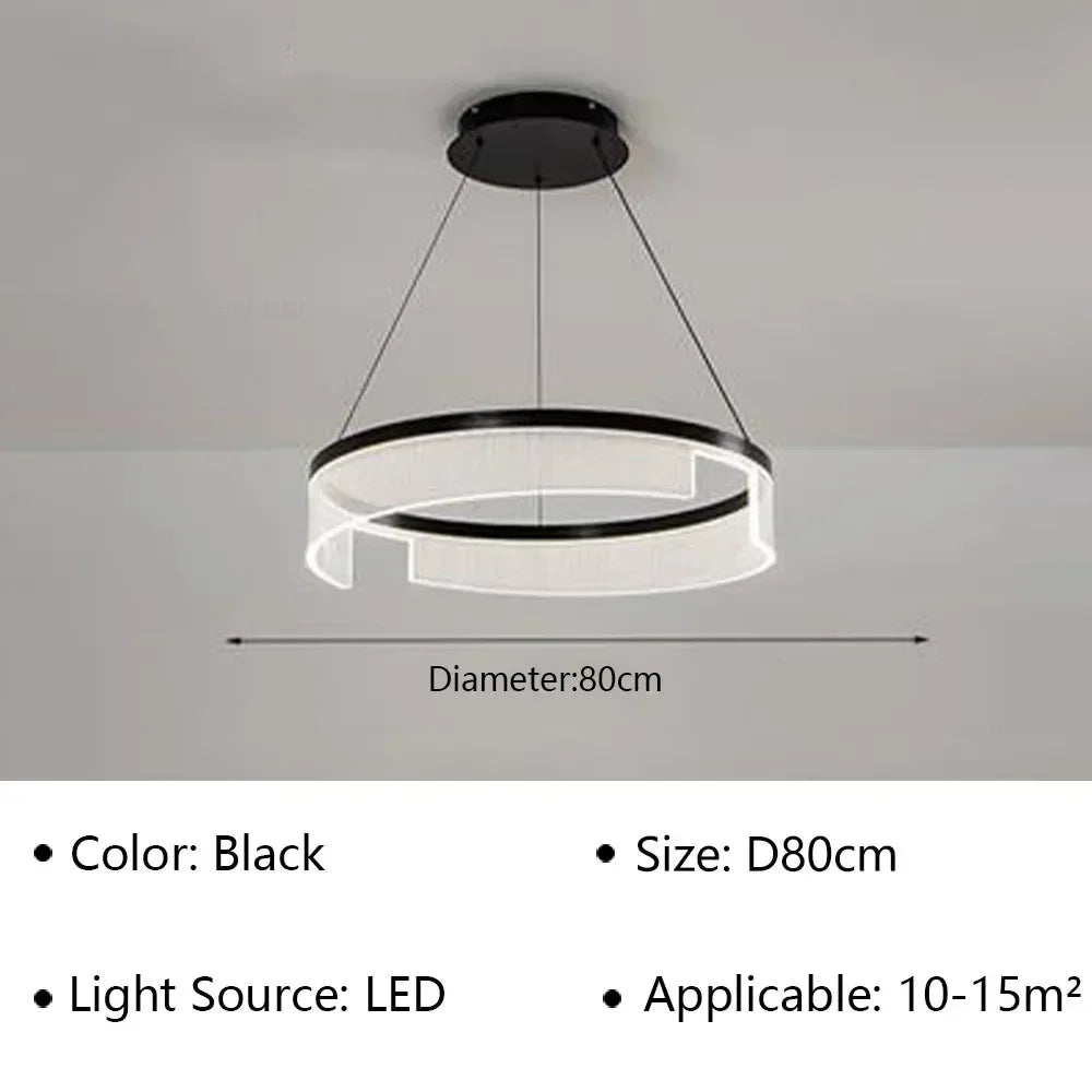 Lustre LED Anneaux Suspendu Nordique Moderne
