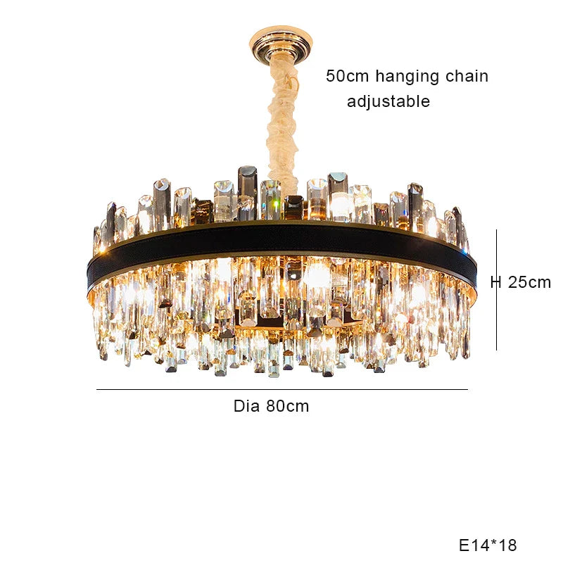 Lustre de Luxe Vintage Design 2024 - LED Cuir Cristal Élégant