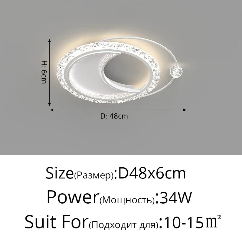 Lustre nordique minimaliste en acrylique LED or moderne - Édition Prestige