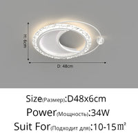 Lustre nordique minimaliste en acrylique LED or moderne - Édition Prestige