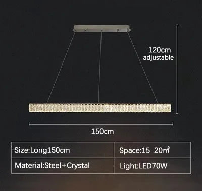 Lustre de luxe en cristal pour hôtel et bar - Style moderne
