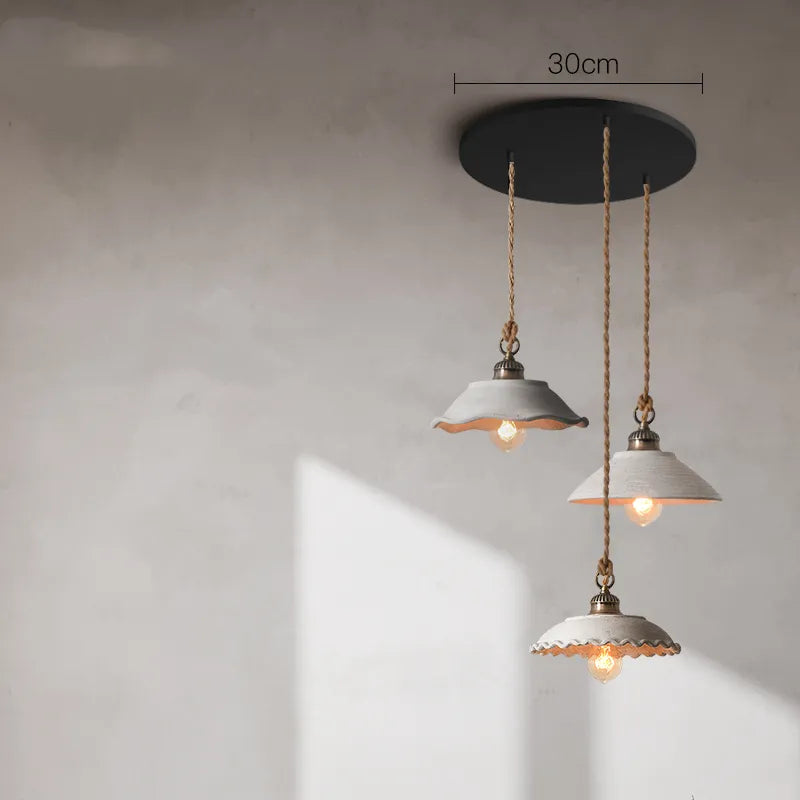 Suspension Fleur Vintage Style Loft en Céramique