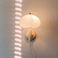 Applique murale LED moderne Bauhaus blanc en verre champignon pour chambre salon loft - Interrupteur inclus