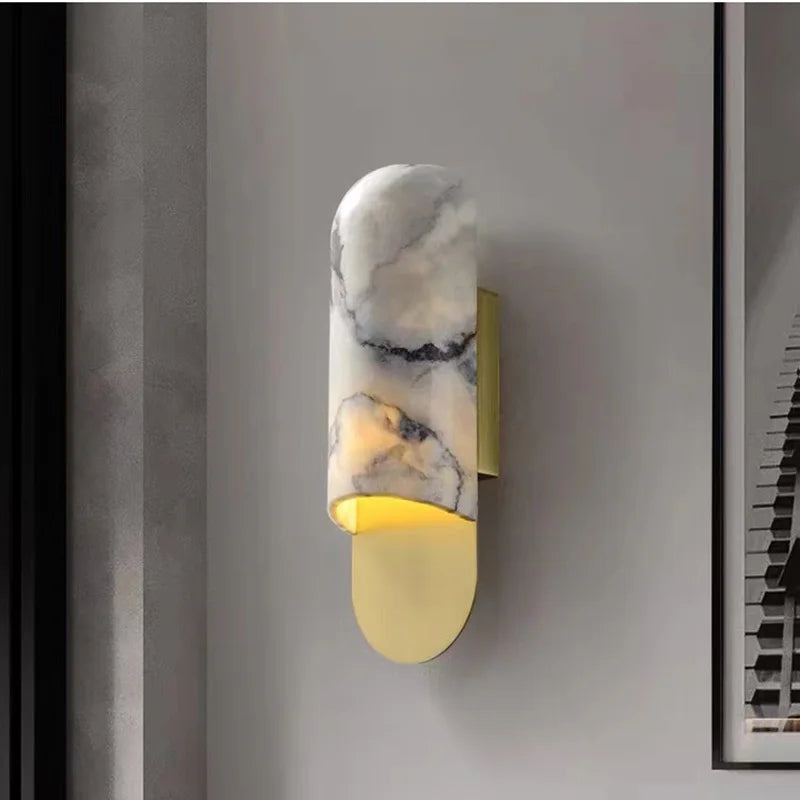 Applique murale en marbre style chinois avec design LED innovant