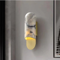 Applique murale en marbre style chinois avec abat-jour LED créatif - Édition Premium