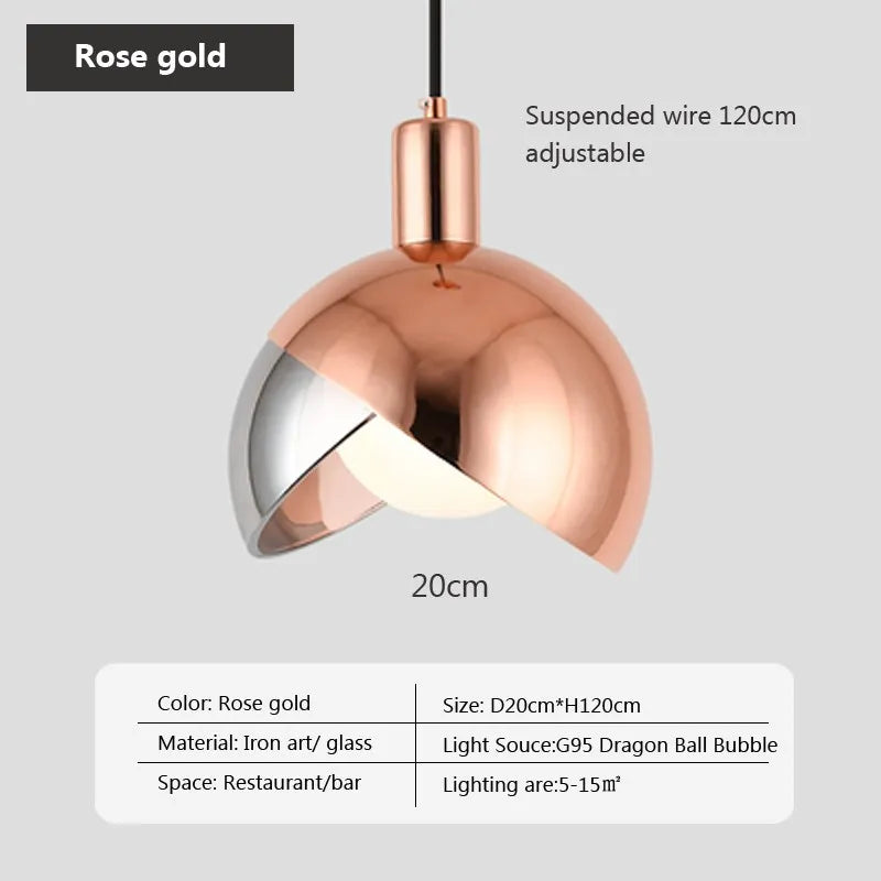 Suspension LED nordique en verre royal