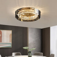 Plafonnier Luxe LED Cristal Rond pour Décoration Intérieure