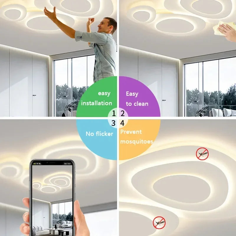 Plafonnier LED minimaliste au design contemporain